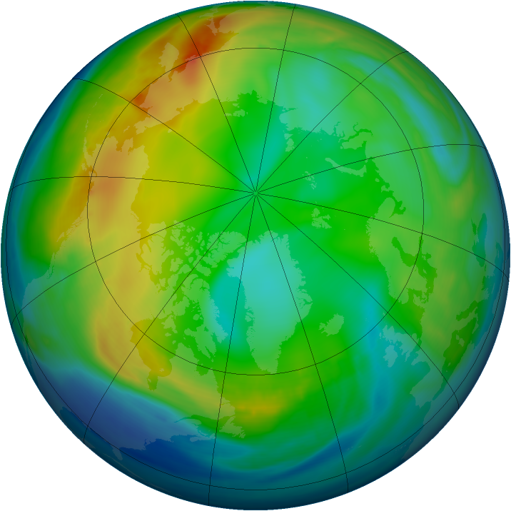 Arctic ozone map for 11 December 2007
